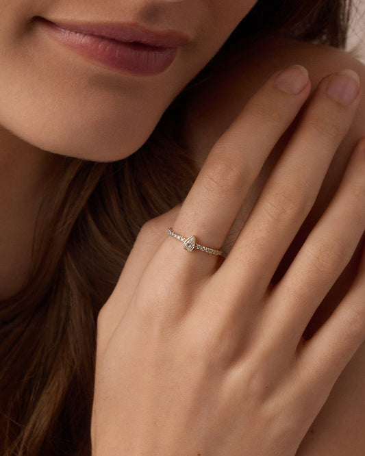 Lab Grown Diamond Pear Eternity Ring || option::14K Solid Gold