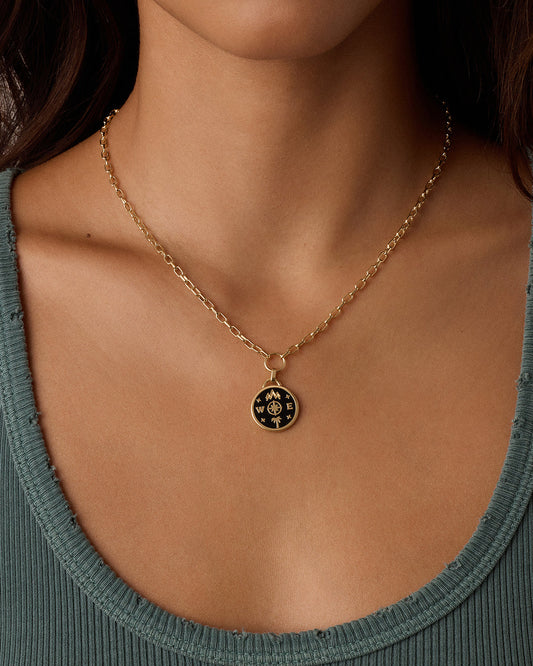 Lose Yourself Coin Necklace || option::18K Gold Plated