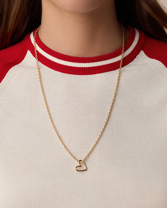 Delicate Heart Carabiner Charm || option::18K Gold Plated