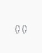 Classic Gold Huggie || option::14K Solid White Gold, 9mm