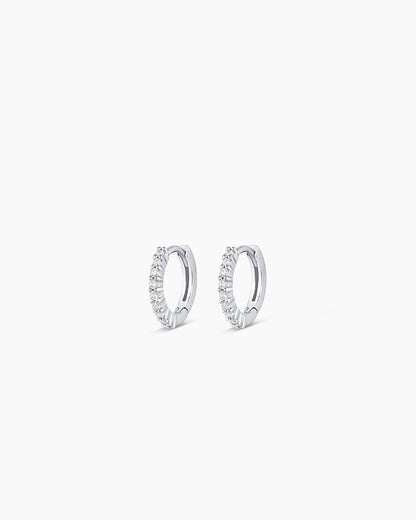 Classic Gold Huggie || option::14K Solid White Gold, 9mm