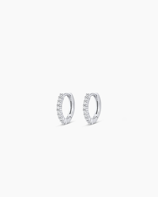 Classic Gold Huggie || option::14K Solid White Gold, 9mm