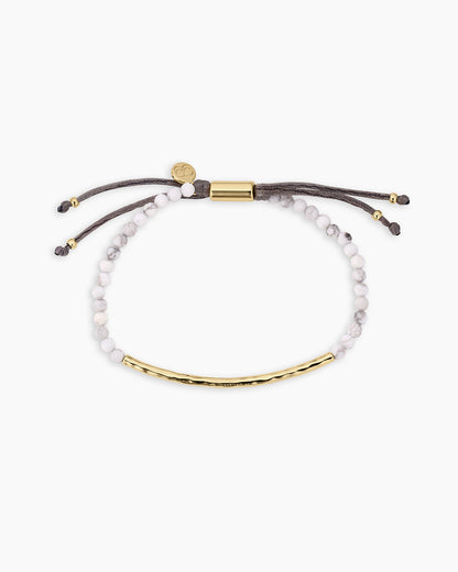 Power Gemstone Bracelet for Calming || option::18K Gold Plated, Howlite - Calming