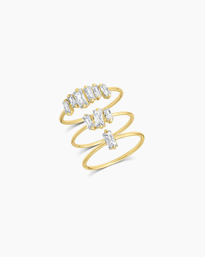 Amara Ring set || option::18K Gold Plated