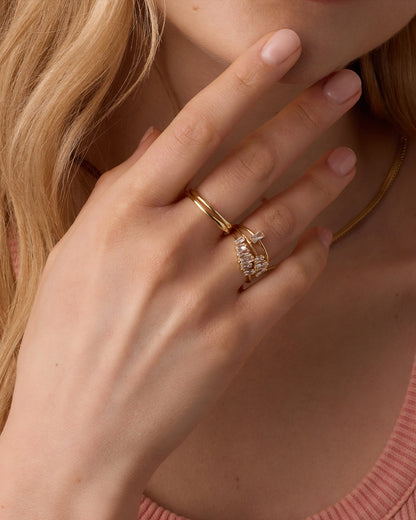 Amara Ring set || option::18K Gold Plated