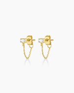 Desi Chain Huggies || option::18K Gold Plated
