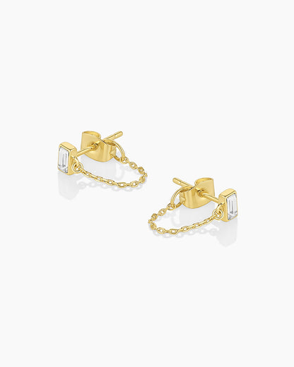Desi Chain Huggies || option::18K Gold Plated