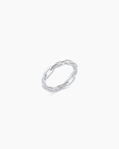 Parker Link Ring, 18K Gold Plated link ring, chain link ring || option::Silver Plated