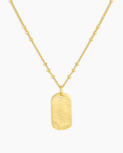 Griffin Dog Tag Necklace || option::18K Gold Plated