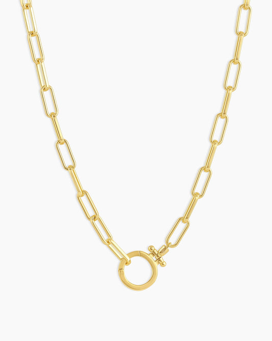 Parker Necklace Paperclip Necklace || option::18 in., 18K Gold Plated