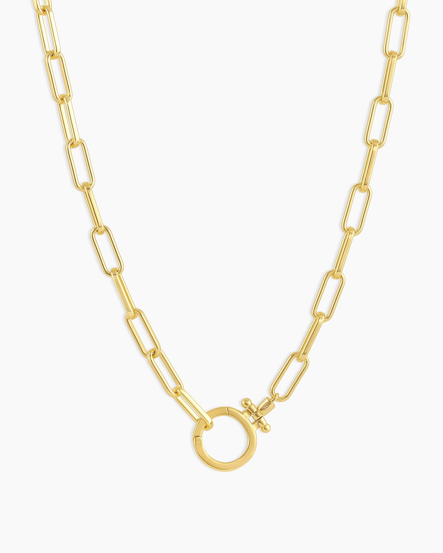 Parker Necklace Paperclip Necklace || option:: 20 in., 18K Gold Plated
