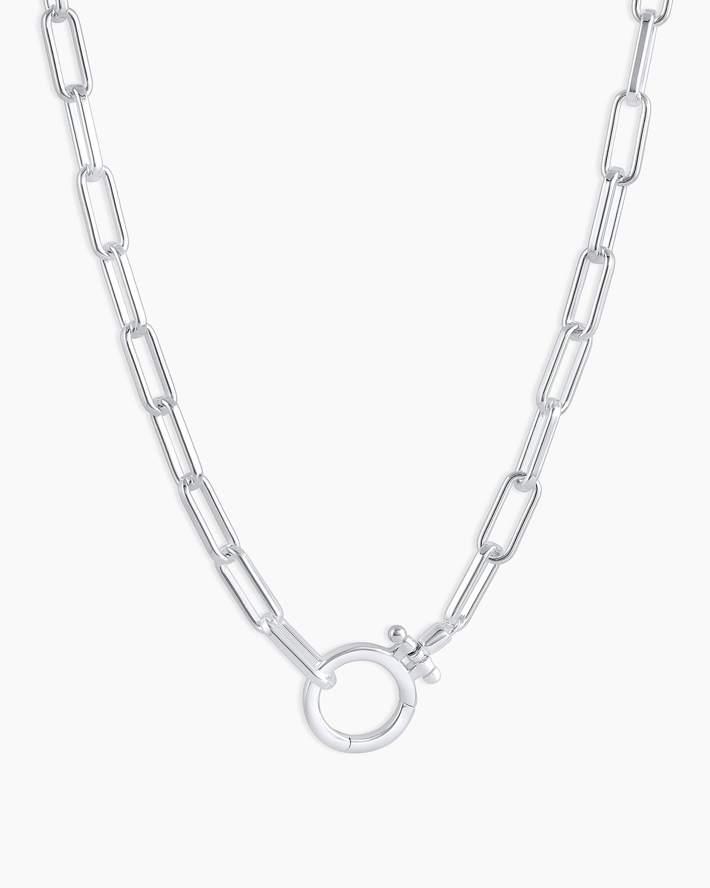 Parker Necklace Paperclip Necklace || option::18 in., Silver Plated