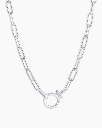 Parker Necklace Paperclip Necklace || option::18 in., Silver Plated