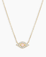 DiamondEvil Eye Necklace || option::14K Solid Gold