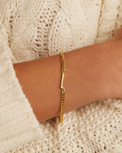 Wilder Alphabet Bracelet Alphabet Bracelet #L || option::18K Gold Plated, L
