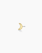 Moon Charm Stud || option::18K Gold Plated, Moon