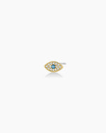 Evil Eye Charm Stud || option::18K Gold Plated, Evil Eye