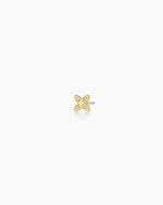 Flower Charm Stud || option::18K Gold Plated, Flower