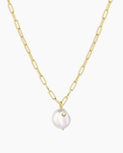 Reese Pearl Necklace || option::18K Gold Plated