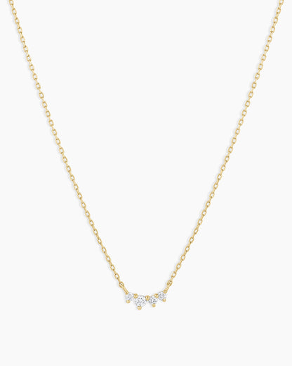 Diamond Cluster Necklace || option::14K Solid Gold