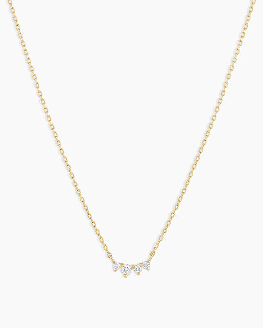 Diamond Cluster Necklace || option::14K Solid Gold