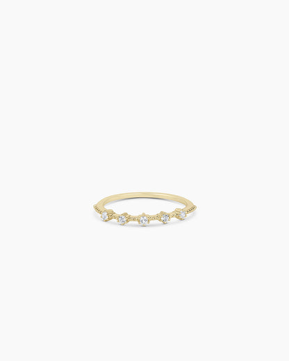 Cluster White Topaz Ring || option::14K Solid Gold