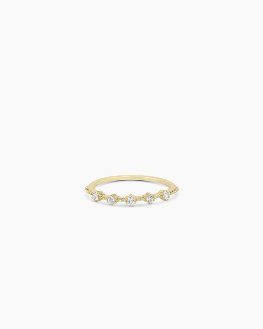 Cluster White Topaz Ring || option::14K Solid Gold