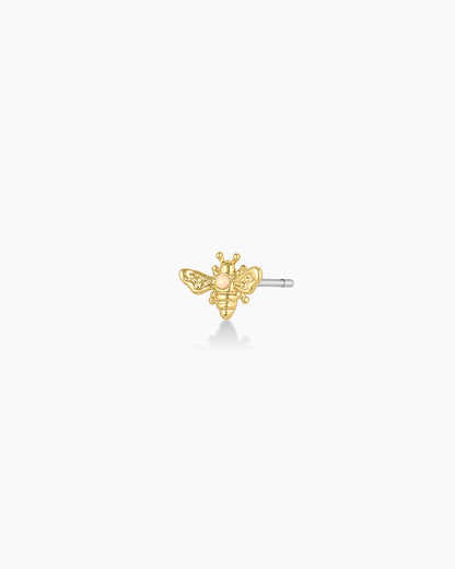 Bee Charm Stud || option::18K Gold Plated, Bee