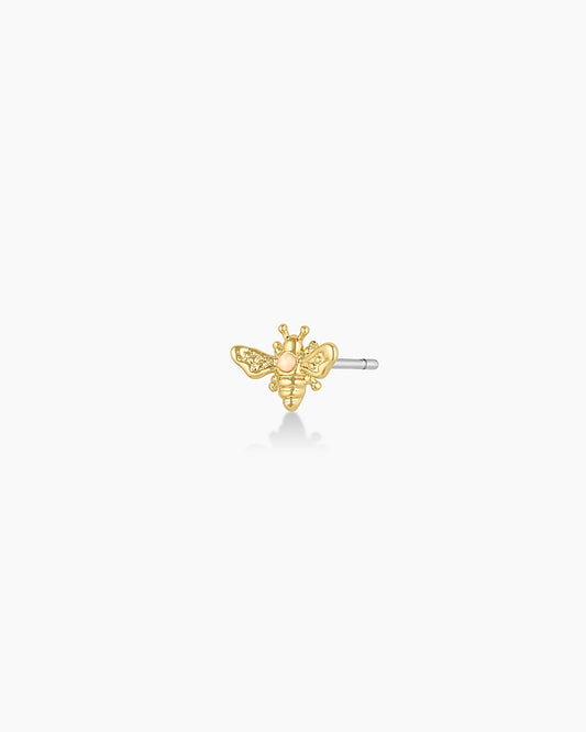 Bee Charm Stud || option::18K Gold Plated, Bee