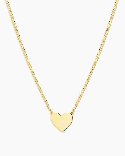 Gold engravableHeart necklace || option::18K Gold Plated