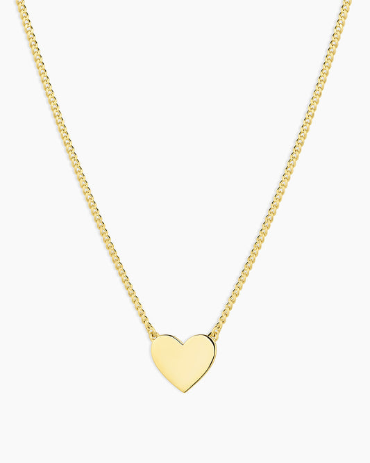 Gold engravableHeart necklace || option::18K Gold Plated