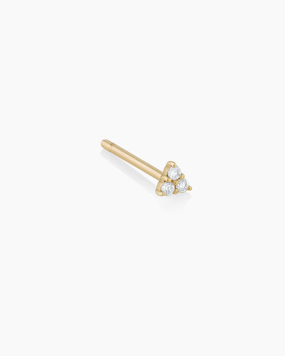 Diamond triangle stud || option::14K Solid Gold