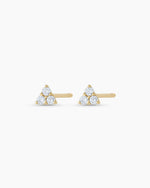Diamond Jolie triangle studs || option::14K Solid Gold
