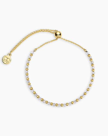 Power Gemstone Brooks Bracelet for Wisdom || option::18K Gold Plated, Labradorite - Balance