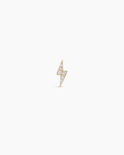 Diamond Lightning StudLightning earring || option::14K Solid Gold