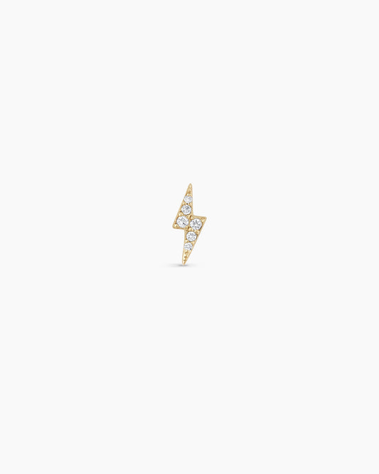Diamond Lightning StudLightning earring || option::14K Solid Gold
