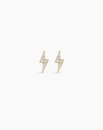 Diamond Lightning bolt earrings || option::14K Solid Gold
