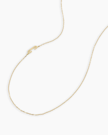 Alphabet Necklace || option::14K Solid Gold, C