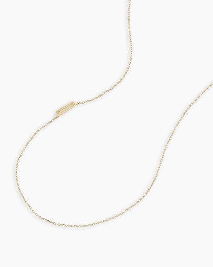 Alphabet Necklace || option::14K Solid Gold, D