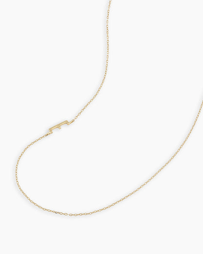 Alphabet Necklace || option::14K Solid Gold, E