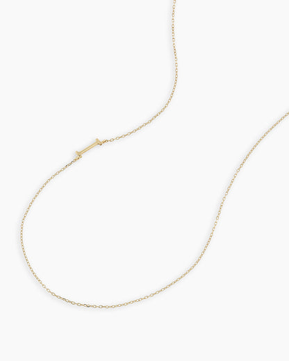 Alphabet Necklace || option::14K Solid Gold, I