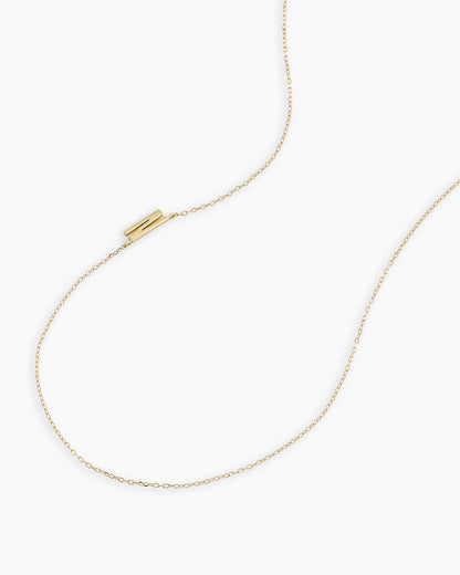 Alphabet Necklace || option::14K Solid Gold, N