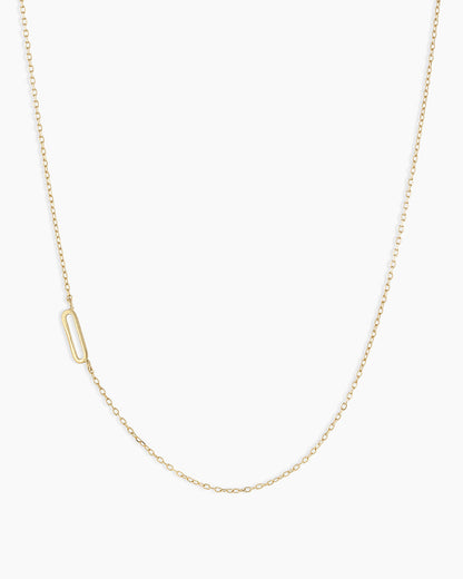 Alphabet Necklace || option::14K Solid Gold, O