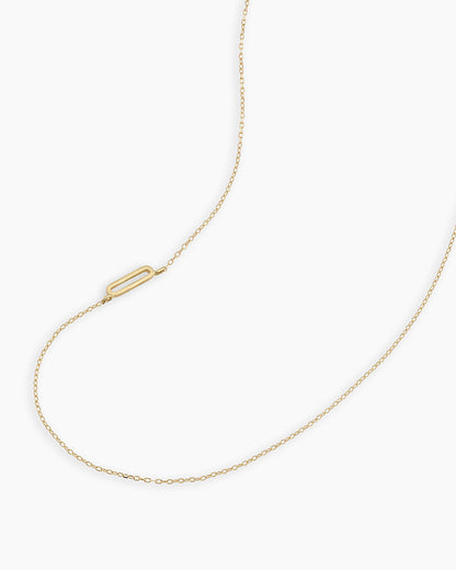 Alphabet Necklace || option::14K Solid Gold, O