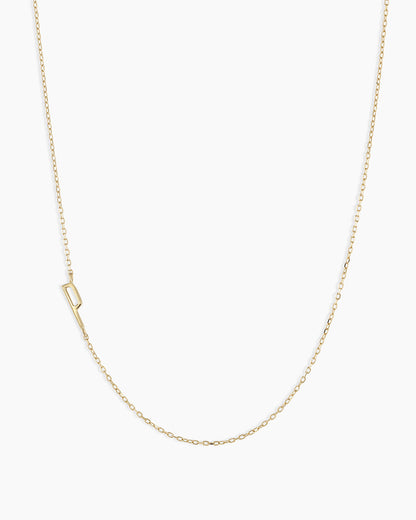 Alphabet Necklace || option::14K Solid Gold, P