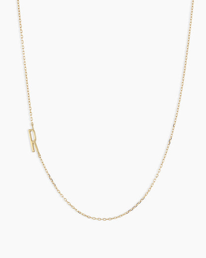 Alphabet Necklace || option::14K Solid Gold, R