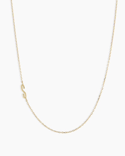 Alphabet Necklace || option::14K Solid Gold, S