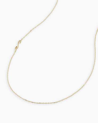 Alphabet Necklace || option::14K Solid Gold, S