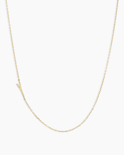 Alphabet Necklace || option::14K Solid Gold, Y