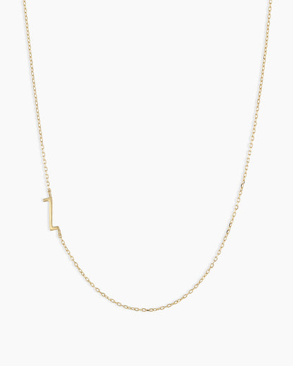 Alphabet Necklace || option::14K Solid Gold, Z